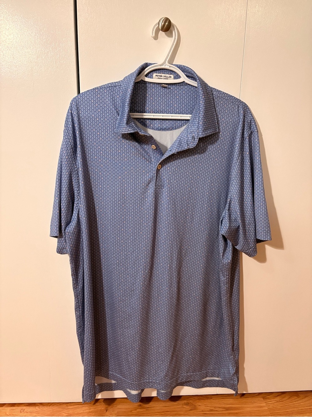 Peter Millar Men's Light Blue Micro-Pattern Polo